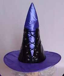 Hexenhut schwarz lila Hexe Hut Fasching Halloween Kostüm purple 129201313