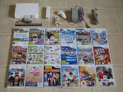 Nintendo Wii Konsole mit Zubehörpaket + 2 Gratis Wii Spiele + Remote