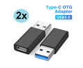 2x OTG Adapter USB 3.0 auf USB C Stecker Buchse für Huawei Samsung Handy Tablet 