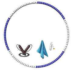 6 Teile Hula Hoop Reifen Fitness Ring Bauchtrainer Edelstahlkern 90cm+Springseil