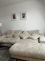 Ecksofa Beige Cord Samt 