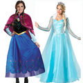 Frozen Anna Elsa Kostüm Damen Kleid Eiskönigin Prinzessin Cosplay Erwachsene