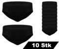 10 Stk Herren Slip Slips Sportslips schwarz 100% BW Unterhosen auch in Übergröße