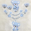 Koala silikon Set Schnullerkette mit Name für Jungen und Mädchen | Farbe Blau