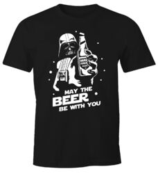 Herren T-Shirt May the beer be with you Parodie Weltraum-Saga Geschenk Männer