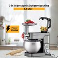 KB ELEMENTS 3 in1 Küchenmaschine 8,5L 2500W Teigmaschine Fleischwolf StandMixer