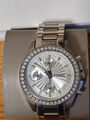 Edelstahl- Armbanduhr mit Markasiten, Chronographen, von Fossil, wie neu