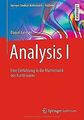 Analysis I: Eine Einführung in die Mathematik des Kontin... | Buch | Zustand gut