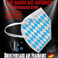 FFP2 Maske Mundschutz Mundmaske weiß blau Raute CE 0598 Freistaat Bayern Bavaria