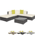 Alu Poly Rattan Sitzgruppe Lounge Garnitur Couch Eck Sofa Tisch Set Gartenmöbel