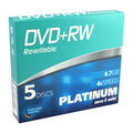 5er Pack Platinum 4,7 GB DVD+RW DVD Rohlinge 120 Minuten 4x Speed in Slimcase