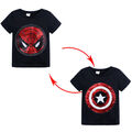 Kind Jungen Kurzarm Spider-Man T-Shirt mit Reversibel Pailletten Logo Afdruck