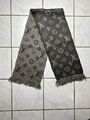 Louis Vuitton Schal | Grau Schwarz | 164cm x 30cm | 94% Wool 6% Silk | Scarf |