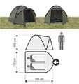 Karpfenzelt Bivvy Angelzelt mit Überwurf 280x210x150cm Wassersäule 5000mm 2 Mann