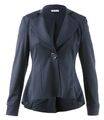 ALBA MODA Damen Jacke Jersey-Blazer Schößchen marineblau stretch Gr 36 NEU HB11