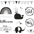 Clear Stamps Stempel Willkommen Baby 102,5x97mm regenbogen girl boy wahl fisch