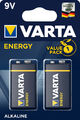 2er Pack 9V-Block Varta Energy Batterien  Spielzeug Rauchmelder 9V E-Block