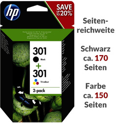 Original HP 301 Tinte Multipack 301 XL Schwarz Patronen Farben SET DeskJet OVP