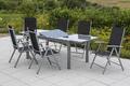 Merxx Gartenmöbel-Set Amalfi 7-teilig, Ausziehtisch 140 (200) x 90 cm schwarz