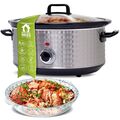 Keramik Slow Cooker 6,5L mit Anbratfunktion Langsamkocher Schongarer Schmortopf