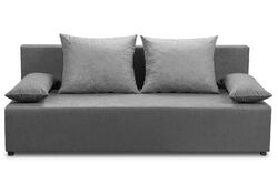 Billig Schlafsofa Grau BS10 Sofa mit Bettkasten Couch Klappsofa Couchgarnitur