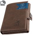 WEST Premium - Slim Wallet - Geldbeutel Brieftasche mit RFID Schutz & Münzfach  