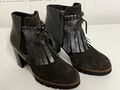 Gadea Damenstiefelette, schwarz/grau, Leder/Wildleder, Gr. 37