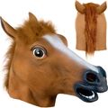 Pferdemaske aus Latex Horse Head Gummimaske Pferdekopf Maske Karneval DE