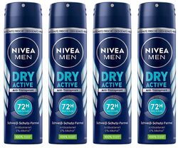 ✅ NIVEA MEN Dry Active Deo Spray Anti-Transpirant 72h starker Schutz 4x150ml ✅