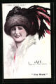 Künstler-AK sign. O. Wilson: The Glad Eye, The Wink!, Junge Frau mit Hut 1913 
