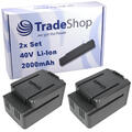 2x Trade-Shop Premium AKKU 40V 2000mAh Li-Ion ersetzt Worx WA3536 WA 3536 WA3734