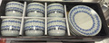 NEU 6er Set Tassen Kaffeetassen + Untertasse Porzellan Premium Qualität weiß/blau