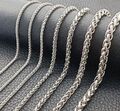 Edelstahl Zopfkette Halskette Massiv 2-7 mm Silber Herren,Damen Modeschmuck