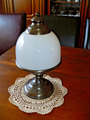 Tischlampe Made Italy Pilzlampe Leuchte Weißer Glasschirm Antik Stil Italien
