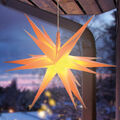 Solar Adventsstern 3D LED Weihnachtsstern aus Kunststoff hängend für außen