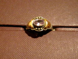 Ring, 925er Silber mit teilw. 18 Kt. Goldauflage,Edelstein: Granat oder Amethyst