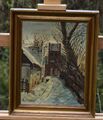 COUNTRY LANDSCAPE WITH KURAMS IN WINTER INTERESTING OIL PAINTING ON CANVAS