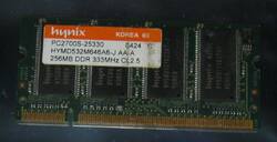 256MB HYNIX DDR1 RAM 333MHz PC-2700S SO-DIMM 200-pol. CL2,5 HYMD532M646A6-J AA-A