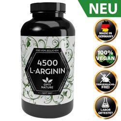 L-Arginin 4.500 hochdosiert 365 Kapseln I hoch Bioverfügbar I ohne Füllstoffereines L-Arginin Base - VEGAN - PUR -