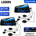 2PCS LEXIN B4FM Motorrad Bluetooth 5.0 Headset Motorradhelm 10 Fahrer Intercom