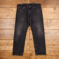 Vintage Levis 505 Jeans 38 x 32 dunkel gewaschen gerade schwarz rot Tab Denim