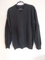 Tom Tailor V-Neck Herren Strick Pullover in dunkelgrau 100%Baumwolle, Gr. L