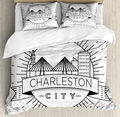 Charleston Bettwäsche Set Minimal City Skyline