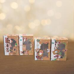 4x Geschenkboxen Aufbewahrungspaket Weihnachten Party Dekor Süßigkeiten Foto Requisiten