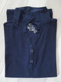 Cecil Damen Polo Shirt Lena Basic Shirt Kurzarm Bluse mit Kragen nachtblau Gr. S