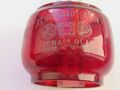 Feuerhand Glas Nr.   75 Petroleumlampe, Sturmlaterne. Feuerhand Atom Glas  rot