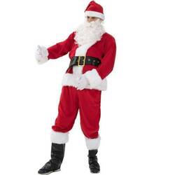 Weihnachtsmann/Nikolauskostüm für Erwachsene 5-teiliges Set aus Polyester