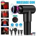 6 Modi Electric Massage Gun Massagepistole Massager Muscle Massagegerät+4 Köpfe