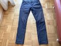 lange Männer Stoffhose Gr. 33/34 BOSS grau Stretch gerades Bein Baumwolle Sommer