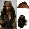 Pirates of the Caribbean Captain Jack Sparrow Cosplay braune Perücke Hut Bart